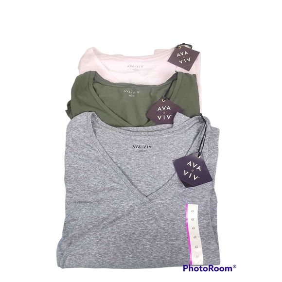 Ava & Viv Tops - NWT Ava & Viv Lot/Bundle Of 3 V-Neck T-Shirts Women's Size 4X